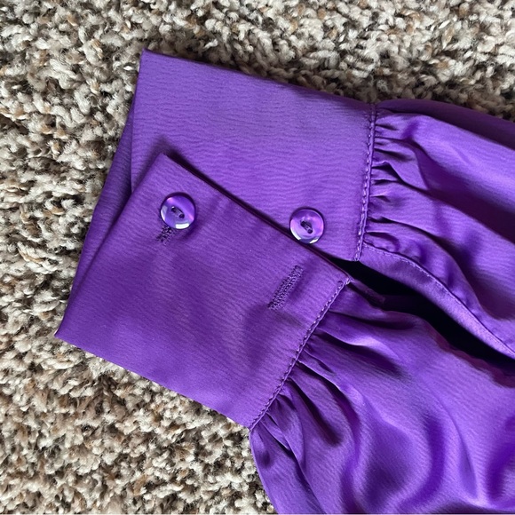 College Game Day Royal Purple One Shoulder Blouse Size Medium - Picture 2 of 6